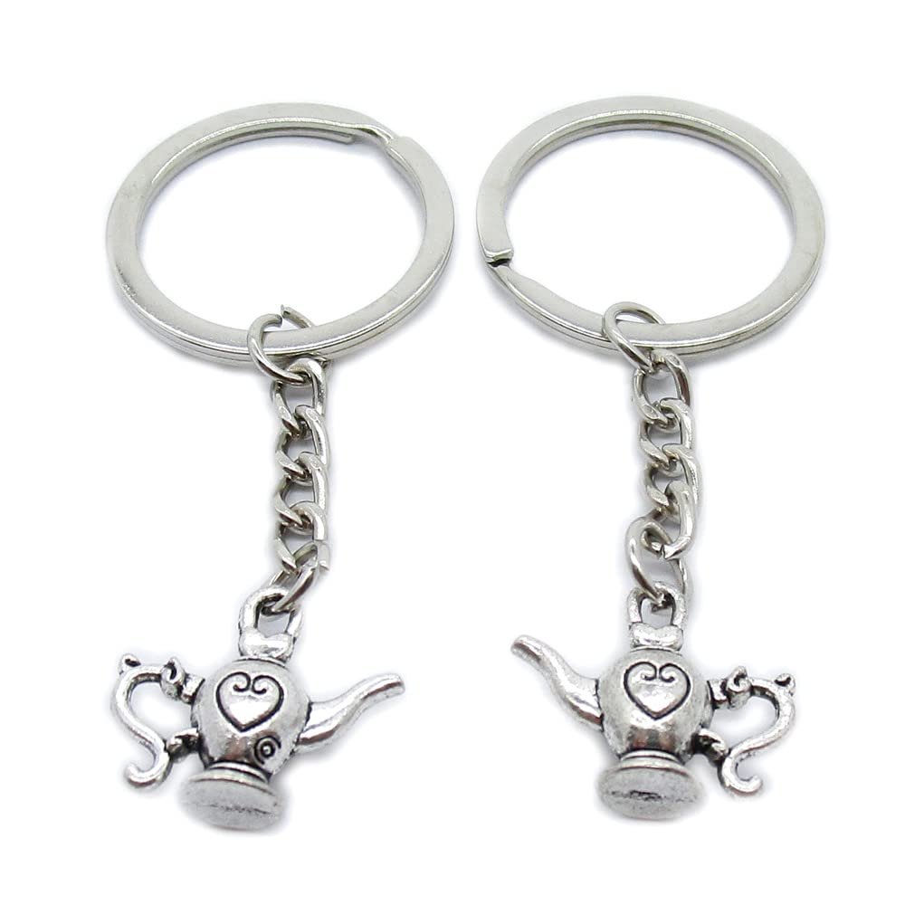 5 Pieces Keychain Keyring Door Car Key Chain Ring Tag Charms Supplies PE3F3C Flagon Wine Pot Teapot