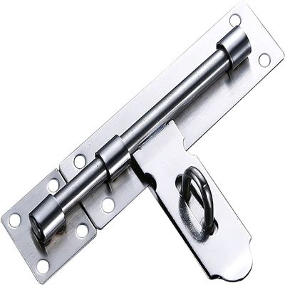 Sliding Lockfor Portable Door Lock, Heavy-Duty Thickened Brushed Stainless Steel Door Lock Latch, Slide Latch with Padlock Hole, Barrel Bolt Lock (Silver)(Size:20 Inch 19.5 Core)