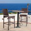 Barstool Twin Set,Patio Wicker barstools Set, Outdoor bar stools Set of 2, 30'' Counter for Indoor Garden backyards Swimming Pool Loads Up to 330 lbs, Beige view 1