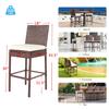 Barstool Twin Set,Patio Wicker barstools Set, Outdoor bar stools Set of 2, 30'' Counter for Indoor Garden backyards Swimming Pool Loads Up to 330 lbs, Beige view 2
