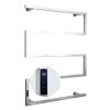 Exquisite Bathroom Shelves Heated Towel Warmer Racks with Timer Electric Towel Warmer Wall Mounted Electric Heated 5 Bar Dry Rail, Plug-in or Hardwired, Keep Bath Shower Towel Warming and Drying view 1