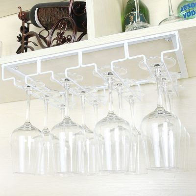 3-8 slots Metal Wine Glass Rack, Under Cabinet Stemware Rack, Wine Glasses Holder Mug Storage Hanger Under Shelf apply to Kitchen Bar (Size : 8 slots)