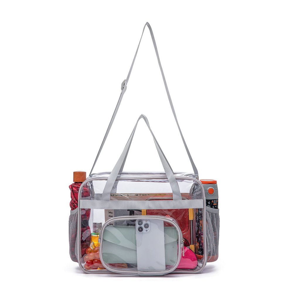 UEOE Clear Bags Stadium Approved See Through Tote Bag Large Clear Tote Bag