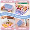 Bentgo Kids Prints Leak-Proof, 5-Compartment Bento-Style Kids Lunch Box - Ideal Portion Sizes for Ages 3-7, Durable, Drop-Proof, Dishwasher Safe, & PFAS & BPA-Free Materials (Lavender Galaxy) view 4