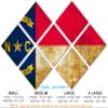 102 x 68 TOTAL - North Carolina State Flag rustic grunge Metal Print wall art 7 Panel Butterfly split, HD aluminum view 2