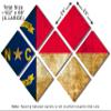 102 x 68 TOTAL - North Carolina State Flag rustic grunge Metal Print wall art 7 Panel Butterfly split, HD aluminum view 3