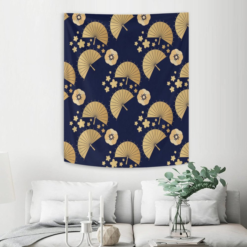 TropicalLife Japanese Themed Pattern Tapestry Wall Hanging Daily Decorative Umbrella Cloud Tapestry for Living Room Bedroom Dorm, Large 60 x 80 in
