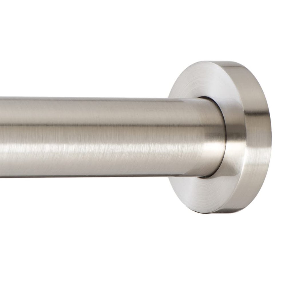 Ivilon Shower Tension Curtain Rod - Adjustable Spring Tension Rod for Shower Curtains, Bathroom, or Windows, Easy to Install, No Drilling Required, Rustproof, Adjustable 24 to 36 Inch Brushed Nickel