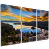 60 x 30 TOTAL - Emerald Bay, Lake Tahoe, CA Metal Print wall art. 3 Panel split, Triptych HD aluminum multi panel view 1
