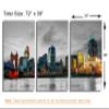 72 x 36 TOTAL - Cincinnati Metal Print Wall Art, Cincinnati Ohio Skyline Color black & white - 3 panel HD aluminum view 3