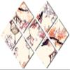 102 x 68 TOTAL - Oriental Beige Illustration Wall Art Metal Print 7 Panel Butterfly Split Japanese, chinese decor view 1