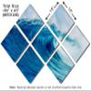 64 x 43 TOTAL - Blue Ocean Wave Metal Print wall art. 7 Panel Butterfly split, HD aluminum panels for wall decor view 3