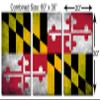 60 x 30 TOTAL - Maryland State Flag Grunge Metal Print wall art 3 Panel split, Triptych HD aluminum multi panel art view 3