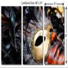 48 x 24 TOTAL - Carnival Mask with Feathers - Metal Print wall art. 3 Panel split, Triptych. HD aluminum panels view 3