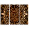 60 x 30 TOTAL - Aztec Calendar Metal Print Wall Art copper gold colors 3 Panel Split Aztec Wall Art Decor view 2