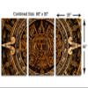 60 x 30 TOTAL - Aztec Calendar Metal Print Wall Art copper gold colors 3 Panel Split Aztec Wall Art Decor view 3