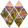 102 x 68 TOTAL - Santa Fe, NM Metal print Wall Art with rose gold skies 7 Panel Butterfly Split Santa Fe, New Mexico view 1