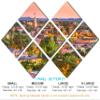 102 x 68 TOTAL - Santa Fe, NM Metal print Wall Art with rose gold skies 7 Panel Butterfly Split Santa Fe, New Mexico view 2