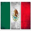 36 x 18 TOTAL - Mexico Flag Silver Grunge - Metal Print wall art. 3 Panel split, Triptych. HD aluminum multi panel view 2