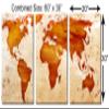 60 x 30 TOTAL - Abstract World Map Metal Print wall art. 3 Panel split, Triptych. HD aluminum panels for wall decor view 3