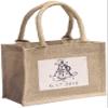 6 Pack Stylish Reusable Jute Burlap Tote Bags Large Medium Small Bag for Gifts Decorating Events Beach Shopping Wedding More (TJ907 (10" x 8" x 5")) view 1