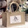 6 Pack Stylish Reusable Jute Burlap Tote Bags Large Medium Small Bag for Gifts Decorating Events Beach Shopping Wedding More (TJ907 (10" x 8" x 5")) view 2