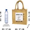 6 Pack Stylish Reusable Jute Burlap Tote Bags Large Medium Small Bag for Gifts Decorating Events Beach Shopping Wedding More (TJ907 (10" x 8" x 5")) view 3