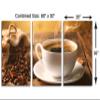 60 x 30 TOTAL - Coffee & Cup Metal Print Wall Art 3 Panel Split Coffee Shop Decor, cafe Wall Art Print view 3