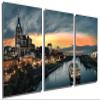 60 x 30 TOTAL - Nashville, TN Metal Print Wall Art Skyline at dusk 3 Panel Split. Nashville Tennessee wall art view 1