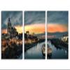 60 x 30 TOTAL - Nashville, TN Metal Print Wall Art Skyline at dusk 3 Panel Split. Nashville Tennessee wall art view 2