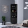 Corner Bar Cabinet Eight Wine Cubbies Glass Rack Double Door Black Modern Contemporary MDF Includes Hardware view 1