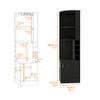 Corner Bar Cabinet Eight Wine Cubbies Glass Rack Double Door Black Modern Contemporary MDF Includes Hardware view 2
