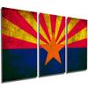 60 x 30 TOTAL - Arizona Flag Rustic Grunge Metal Print wall art 3 Panel split, Triptych HD aluminum multi panel view 1