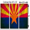 60 x 30 TOTAL - Arizona Flag Rustic Grunge Metal Print wall art 3 Panel split, Triptych HD aluminum multi panel view 3