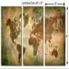 60 x 30 TOTAL - Landmark World Map - Metal Print, wall art - 3 Panel split, Triptych HD aluminum multi panel print view 3