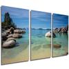 60 x 30 TOTAL - Sand Harbor, Lake Tahoe, CA Metal Print wall art. 3 Panel split, Triptych HD aluminum multi panel view 1