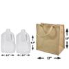 6 Pack Stylish Reusable Jute Burlap Tote Bags Large Medium Small Bag for Gifts Decorating Events Beach Shopping Wedding More (TJ888 (12" x 12" x 7.75")) view 2