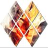 102 x 68 TOTAL - Dynamic Abstract Strokes Metal Print Wall Art. Fractal pattern abstract HD aluminum 7 panel Split view 1
