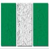 72 x 36 TOTAL - Nigeria Flag cracked effect - Metal Print wall art. 3 Panel split, Triptych. HD aluminum multi panel view 2