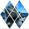 102 x 68 TOTAL - Bonsai Rock Metal Print Wall Art at Lake Tahoe blue sky 7 Panel Butterfly Split Landscape Scenery view 1