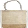 6 Pack Stylish Reusable Jute Burlap Tote Bags Large Medium Small Bag for Gifts Decorating Events Beach Shopping Wedding More (TJ911 (9" x 11" x 4")) view 1