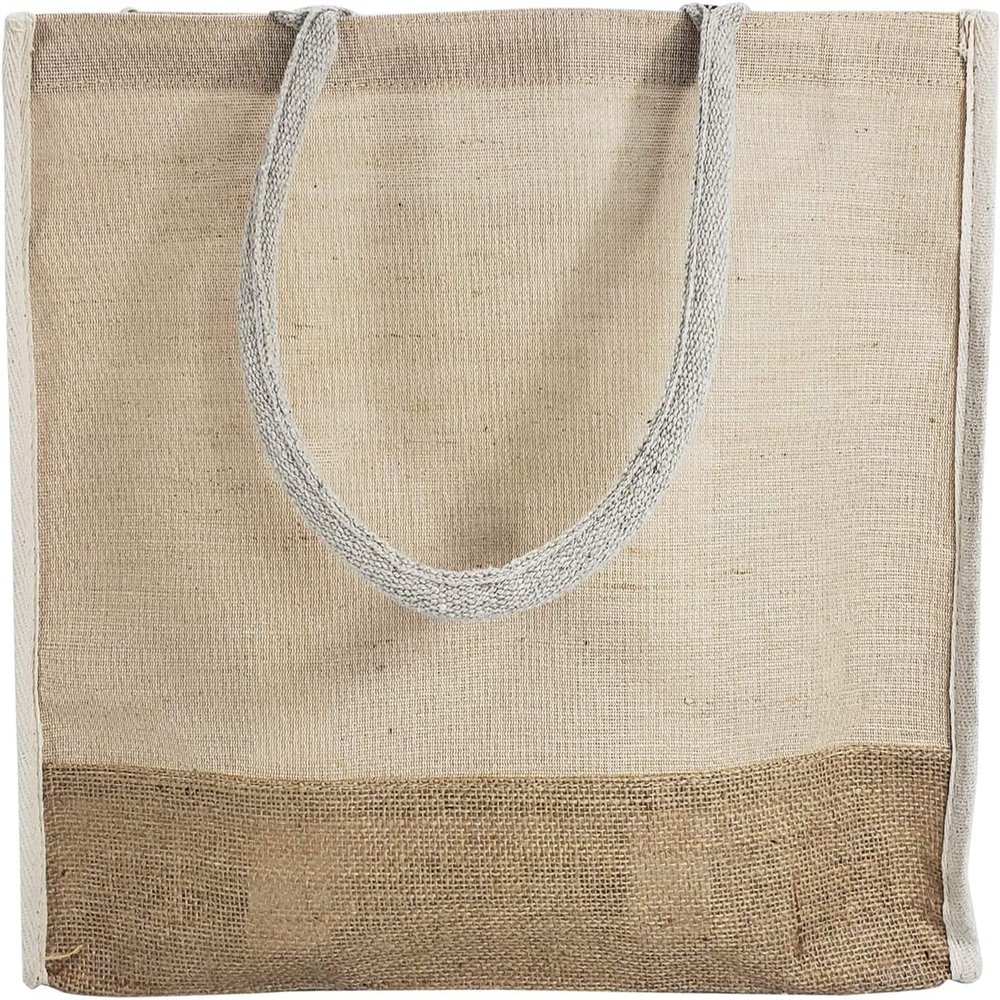 6 Pack Stylish Reusable Jute Burlap Tote Bags Large Medium Small Bag for Gifts Decorating Events Beach Shopping Wedding More (TJ913 (15.5" x 13.75" x 6"))