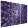 60 x 30 TOTAL - Purple Evergreen trees Metal Print Wall Art aerial photo 3 Panel Split Landscape Forest Print Set view 1