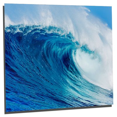 18 x 12 - Blue Ocean Wave Metal Print wall art HD aluminum panels for wall decor