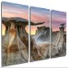 36 x 18 TOTAL - Bisti Badlands Metal Print Wall Art Soft Sunset 3 Panel Split, De-Na-Zin New Mexico Stone Wings view 1