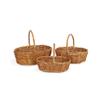 Set of 3 Oval stained willow baskets with braided handle view 1
