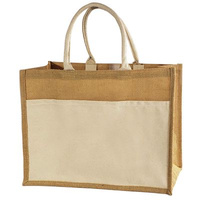 6 Pack Stylish Reusable Jute Burlap Tote Bags Large Medium Small Bag for Gifts Decorating Events Beach Shopping Wedding More (TJ314 (18" x 14" x 6"))