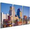 48 x 24 TOTAL - Durham NC Skyline Metal Print wall art - 3 Panel split, Triptych. HD aluminum multi panel print art view 1