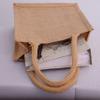 6 Pack Stylish Reusable Jute Burlap Tote Bags Large Medium Small Bag for Gifts Decorating Events Beach Shopping Wedding More (TJ887 (9" x 11" x 4")) view 4