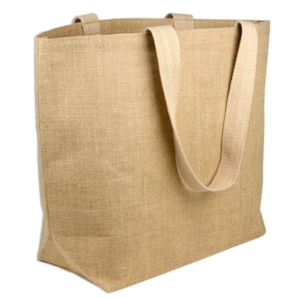 6 Pack Stylish Reusable Jute Burlap Tote Bags Large Medium Small Bag for Gifts Decorating Events Beach Shopping Wedding More (TJ896 (22" x 16" x 6"))